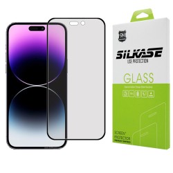 Folie sticla mata SILKASE pentru Apple iPhone 14 Pro Max, Full Glue, Full display, negru