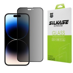 Folie sticla Privacy SILKASE pentru Apple iPhone 14 Pro, Full Glue, Full display, negru