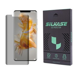 Folie sticla UV privacy SILKASE pentru Huawei Mate 50 Pro, Full Glue, Full display, negru