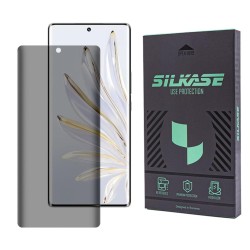 Folie sticla UV privacy SILKASE pentru Honor 70, Full Glue, Full display, negru