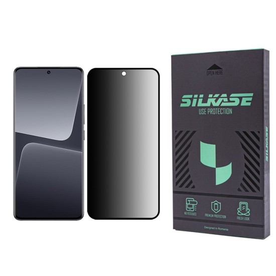 Folie sticla privacy SILKASE pentru Xiaomi 13, Full Glue, Full display, negru (13, F5700) by www.silkase.ro