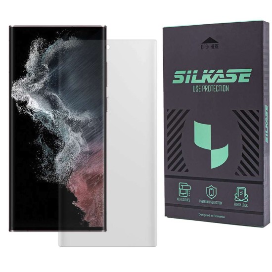 Folie sticla UV mata SILKASE pentru Samsung Galaxy S22 Ultra, Full Glue, Full display, transparenta (Telefoane Samsung, F5880) by www.silkase.ro