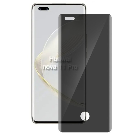 Folie sticla UV privacy SILKASE pentru Huawei Nova 11 pro, Full Glue, Full display, negru (Nova 11 Pro, F5906) by www.silkase.ro