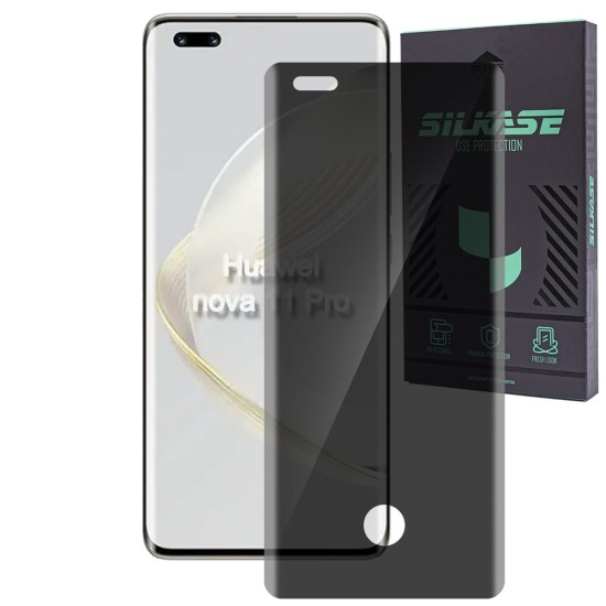 Folie sticla UV privacy SILKASE pentru Huawei Nova 11 pro, Full Glue, Full display, negru (Nova 11 Pro, F5906) by www.silkase.ro