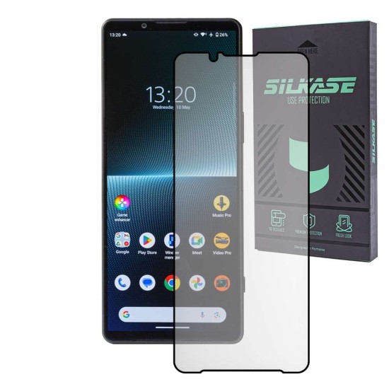 Folie sticla mata SILKASE pentru Sony Xperia 1 V, Full Glue, Full display, negru (Xperia 1 V, F5945) by www.silkase.ro