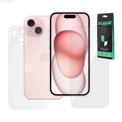 Set 2 folii Mix SILKASE pentru Apple Iphone 15, folie fata lucioasa si folie spate mata, protectie telefon, silicon regenerabil Set 2 folii Mix SILKASE pentru Apple Iphone 15, folie fata lucioasa si folie spate mata, protectie telefon, silicon regenerabil