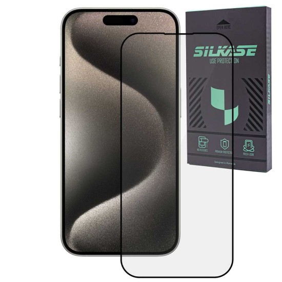 Folie sticla SILKASE pentru Apple iPhone 15 Pro Max, Full Glue, Full display, negru (iPhone 15 Pro Max, F6198) by www.silkase.ro