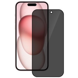 Folie sticla privacy SILKASE pentru Apple iPhone 15 Plus, Full Glue, Full display, negru