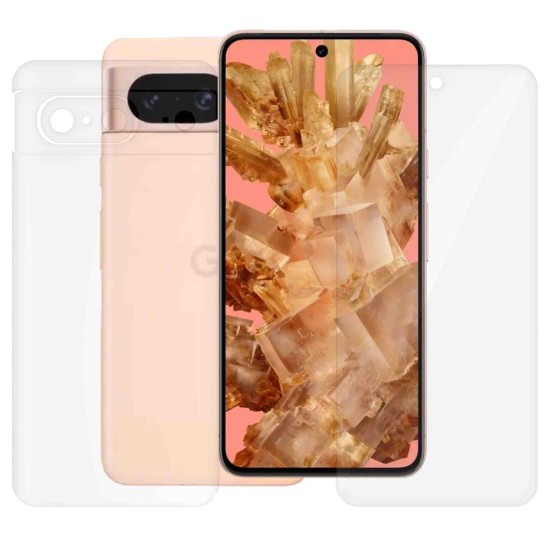 Set 2 folii Mix SILKASE pentru Google Pixel 8, folie fata lucioasa si folie spate mata, protectie telefon, silicon regenerabil (Telefoane Google, F6211) by www.silkase.ro
