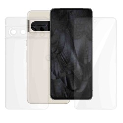 Set 2 folii Mix SILKASE pentru Google Pixel 8 Pro, folie fata lucioasa si folie spate mata, protectie telefon, silicon regenerabil