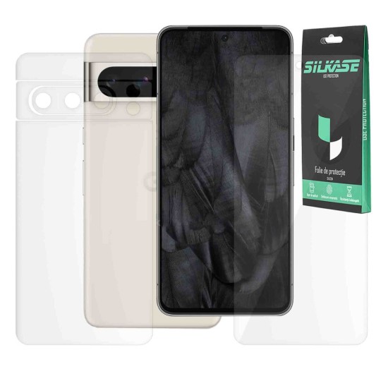 Set 2 folii Mix SILKASE pentru Google Pixel 8 Pro, folie fata lucioasa si folie spate mata, protectie telefon, silicon regenerabil (SILKASE, Telefoane Google) by www.silkase.ro Set 2 folii Mix SILKASE pentru Google Pixel 8 Pro, folie fata lucioasa si folie spate mata, protectie telefon, silicon regenerabil (Telefoane Google, F6220) by www.silkase.ro