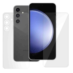 Set 2 folii Mix SILKASE pentru Samsung Galaxy S23 FE, folie fata lucioasa si folie spate mata, protectie telefon, silicon regenerabil