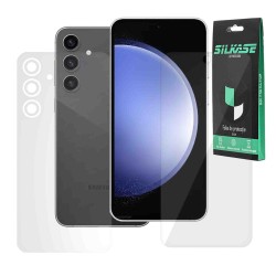 Set 2 folii Mix SILKASE pentru Samsung Galaxy S23 FE, folie fata lucioasa si folie spate mata, protectie telefon, silicon regenerabil