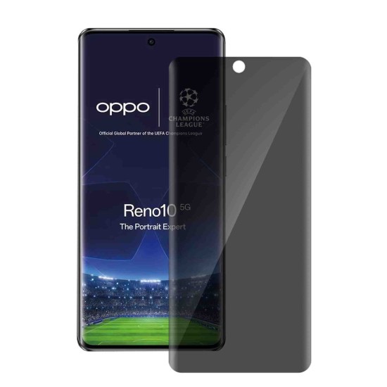 Folie sticla UV privacy SILKASE pentru Oppo Reno 10, Full Glue, Full display, negru (SILKASE, Folii telefoane) by www.silkase.ro Folie sticla UV privacy SILKASE pentru Oppo Reno 10, Full Glue, Full display, negru (Reno10, F6261) by www.silkase.ro