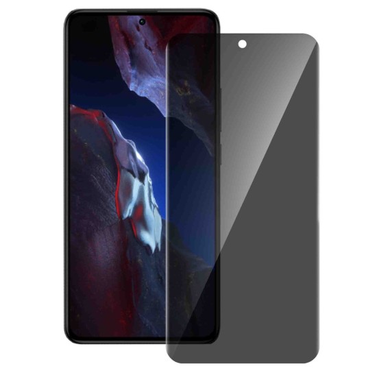 Folie sticla UV privacy SILKASE pentru Xiaomi Poco F5 Pro, Full Glue, Full display, negru (Folii telefoane, F6263) by www.silkase.ro