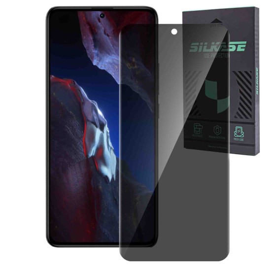 Folie sticla UV privacy SILKASE pentru Xiaomi Poco F5 Pro, Full Glue, Full display, negru (Folii telefoane, F6263) by www.silkase.ro
