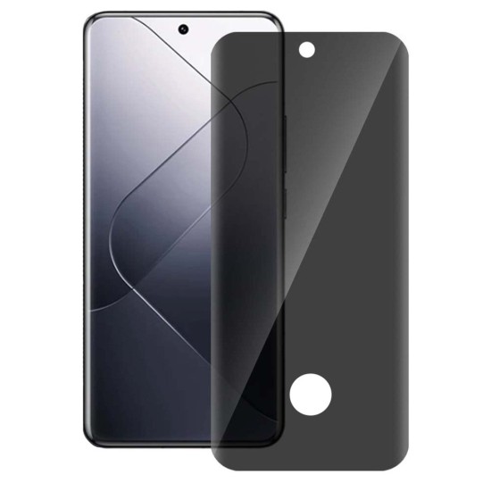 Folie sticla UV privacy SILKASE pentru Xiaomi 14 Pro, Full Glue, Full display, negru (14 Pro, F6385) by www.silkase.ro