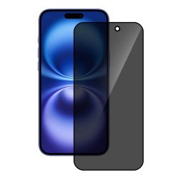 Folie sticla privacy SILKASE pentru Apple iPhone 16 Plus, Full Glue, Full display, negru