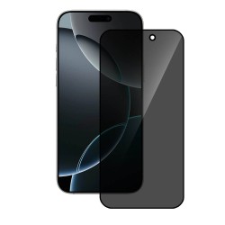 Folie sticla privacy SILKASE pentru Apple iPhone 16 Pro, Full Glue, Full display, negru