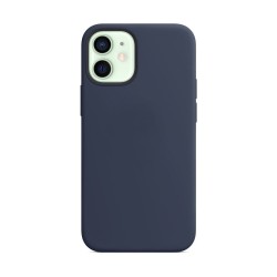 Husa compatibila cu Apple iPhone 12 Mini, SILKASE, magcase, culoare albastru inchis, liquid silicon