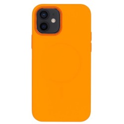 Husa compatibila cu Apple iPhone 12 Mini, SILKASE, magcase, culoare portocaliu, liquid silicon Husa compatibila cu Apple iPhone 12 Mini, SILKASE, magcase, culoare portocaliu, liquid silicon