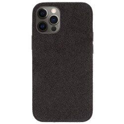 Husa compatibila cu Apple iPhone 12/12 Pro, SILKASE, alcantara, culoare negru Husa compatibila cu Apple iPhone 12/12 Pro, SILKASE, alcantara, culoare negru