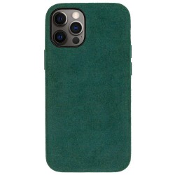 Husa compatibila cu Apple iPhone 12/12 Pro, SILKASE, alcantara, culoare verde Husa compatibila cu Apple iPhone 12/12 Pro, SILKASE, alcantara, culoare verde