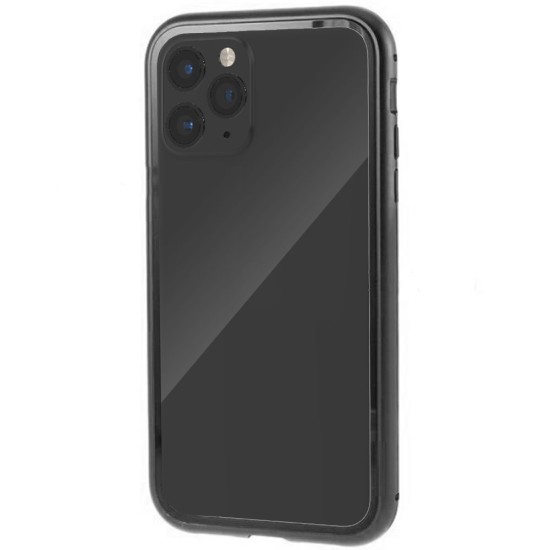 Husa iPhone 11 Pro, SILKASE Force, tempered glass, bumper aluminiu magnetic, Negru (iPhone 11 Pro, H0127) by www.silkase.ro
