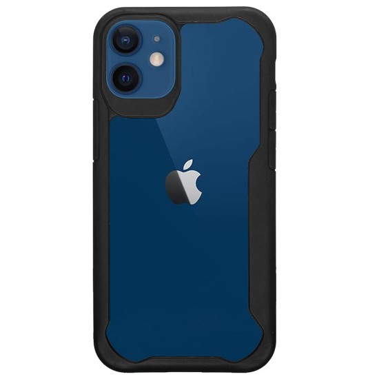 Husa iPhone 12 Mini, AntiGravity, SILKASE, culoare transparent / negru (iPhone 12 Mini, H0151) by www.silkase.ro