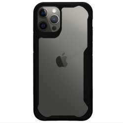 Husa iPhone 12 Pro, AntiGravity, SILKASE, culoare transparent / negru