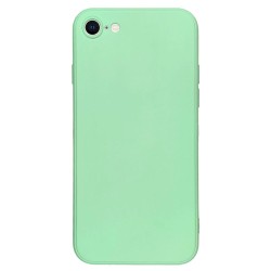 Husa compatibila cu iPhone SE 2020, SILKASE, square, culoare turcoaz, soft silicone
