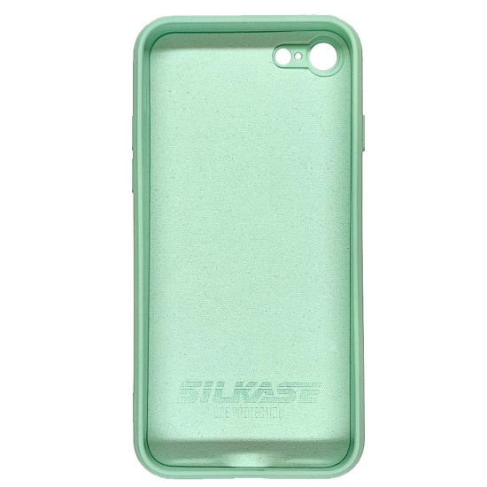 Husa compatibila cu iPhone SE 2020, SILKASE, square, culoare turcoaz, soft silicone (iPhone 7, H0200) by www.silkase.ro