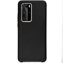 Husa pentru Huawei P40 Pro, SILKASE, culoare Negru, liquid silicone
