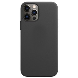 Husa piele compatibila cu Apple iPhone 12 / 12 Pro, SILKASE, culoare negru Husa piele compatibila cu Apple iPhone 12 / 12 Pro, SILKASE, culoare negru