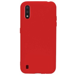 Husa Samsung Galaxy A01, SILKASE, culoare rosu, silicon