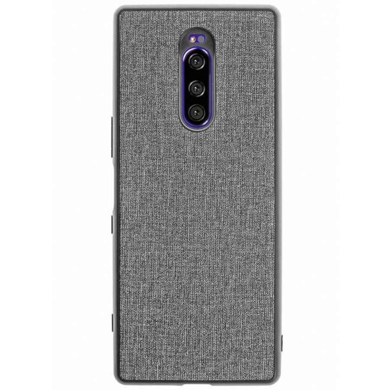 Husa Sony XZ4 / Xperia 1, Fabric, culoare gri (Xperia 1, H0480) by www.silkase.ro