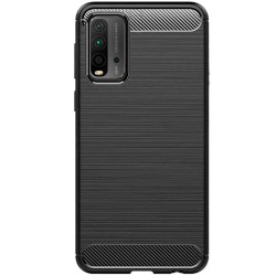 Husa SILKASE pentru Xiaomi Redmi 9T, silicon carbon, culoare negru