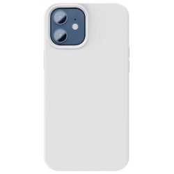 Husa SILKASE pentru Apple iPhone 12 Mini, liquid silicon, culoare alb Husa SILKASE pentru Apple iPhone 12 Mini, liquid silicon, culoare alb