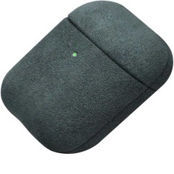 Husa alcantara SILKASE pentru Apple Airpods, material soft, culoare verde inchis Husa alcantara SILKASE pentru Apple Airpods, material soft, culoare verde inchis