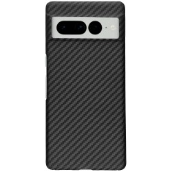 Husa fibra de carbon SILKASE pentru Google Pixel 7 Pro, aramid kevlar, negru mat