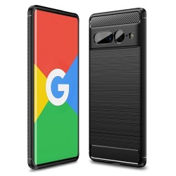 Husa SILKASE pentru Google Pixel 7 Pro, silicon carbon, culoare negru