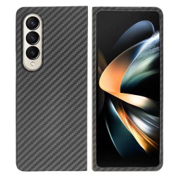 Husa fibra carbon SILKASE pentru Samsung Z Fold 4, aramid kevlar, negru