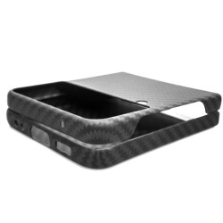 Husa fibra carbon SILKASE pentru Samsung Z Flip 4, aramid kevlar, negru Husa fibra carbon SILKASE pentru Samsung Z Flip 4, aramid kevlar, negru