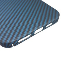 Husa fibra de carbon SILKASE pentru Apple iPhone 14 Plus, albastru Husa fibra de carbon SILKASE pentru Apple iPhone 14 Plus, albastru