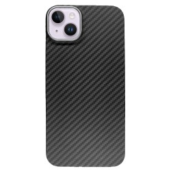 Husa fibra de carbon SILKASE pentru Apple iPhone 14 Plus, negru mat