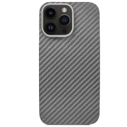 Husa fibra de carbon SILKASE, Magsafe pentru Apple iPhone 14 Pro Max,negru mat