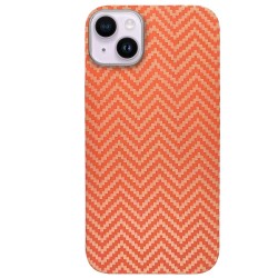 Husa fibra de carbon SILKASE pentru Apple iPhone 14 Plus, portocaliu