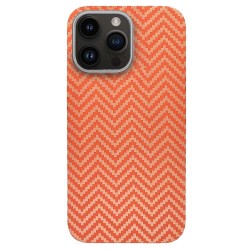 Husa fibra de carbon SILKASE pentru Apple iPhone 14 Pro Max, portocaliu