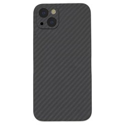 Husa fibra carbon SILKASE pentru Apple iPhone 14 Plus, aramid kevlar,protectie camera, negru