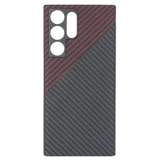 Husa fibra de carbon SILKASE pentru Samsung S22 Ultra, MagSafe, protectie camera metalica, aramid kevlar, rosu/negru (SILKASE, Telefoane Samsung) by www.silkase.ro Husa fibra de carbon SILKASE pentru Samsung S22 Ultra, MagSafe, protectie camera metalica, aramid kevlar, rosu/negru (Telefoane Samsung, H1671) by www.silkase.ro